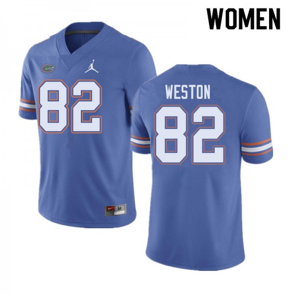 Jordan Brand Women #82 Ja'Markis Weston Florida Gators College Football Jerseys Blue